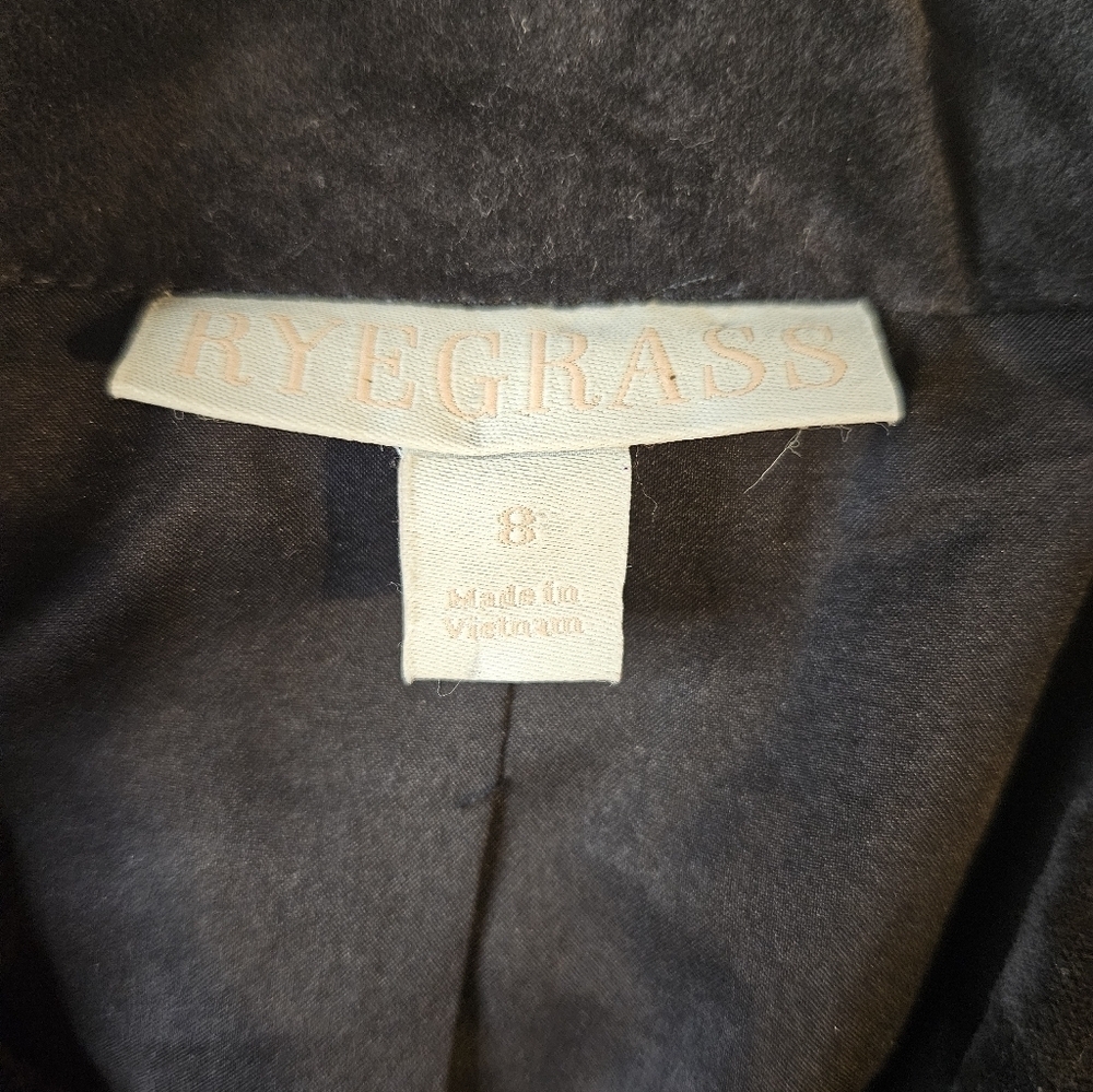 Anthropologie Ryegrass Black Velvet Double Breasted Blazer Size 8 - Picture 4 of 7